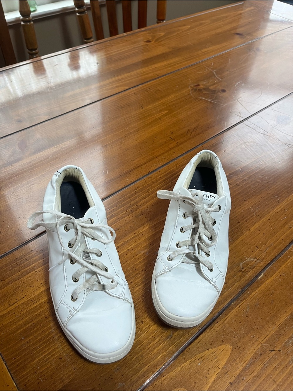 Sperry Top-Sider White Charter LTT Leather Sneakers Women’s Size 9.5 Fair